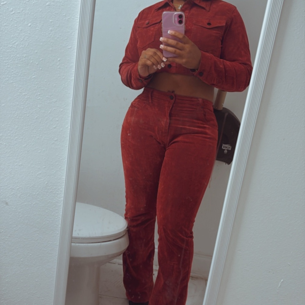 Women's Red Corduroy Pants